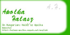 apolka halasz business card